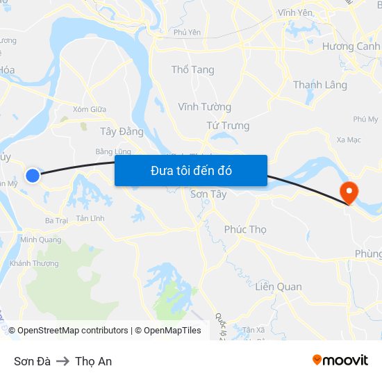 Sơn Đà to Thọ An map
