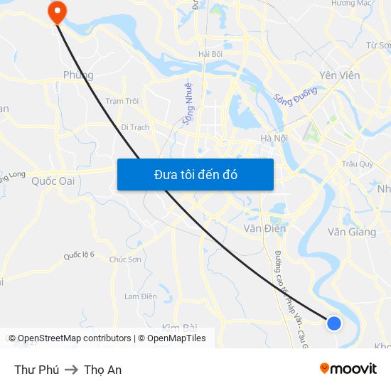 Thư Phú to Thọ An map