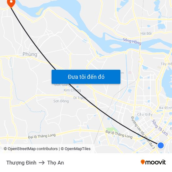 Thượng Đình to Thọ An map