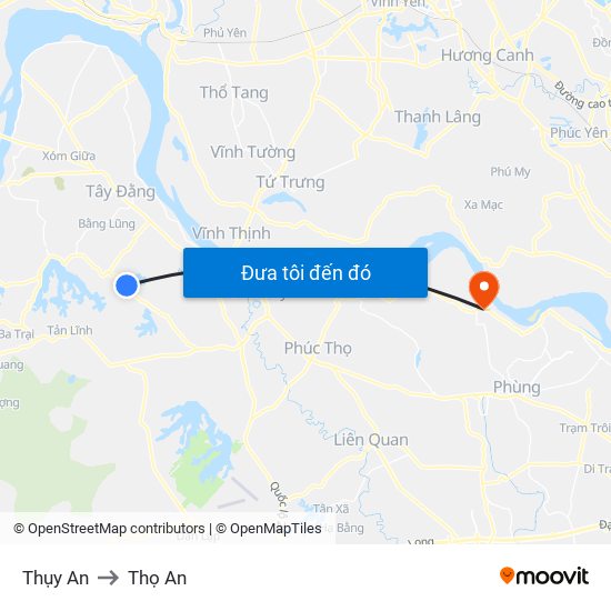 Thụy An to Thọ An map