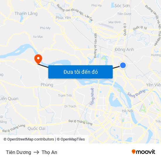 Tiên Dương to Thọ An map