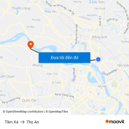 Tầm Xá to Thọ An map