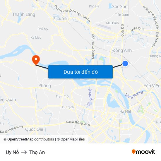 Uy Nỗ to Thọ An map