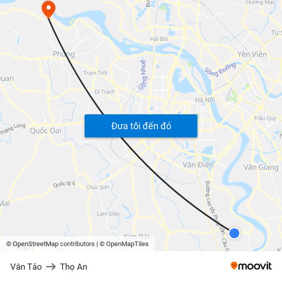 Vân Tảo to Thọ An map