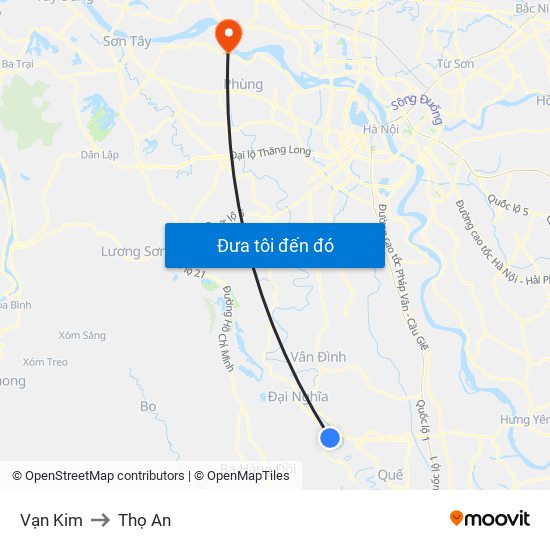 Vạn Kim to Thọ An map
