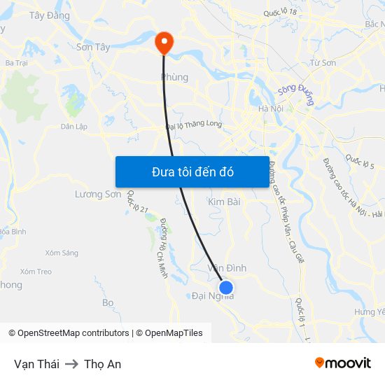 Vạn Thái to Thọ An map