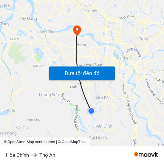 Hòa Chính to Thọ An map