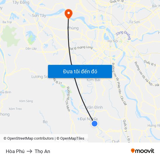 Hòa Phú to Thọ An map