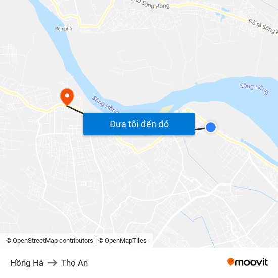Hồng Hà to Thọ An map