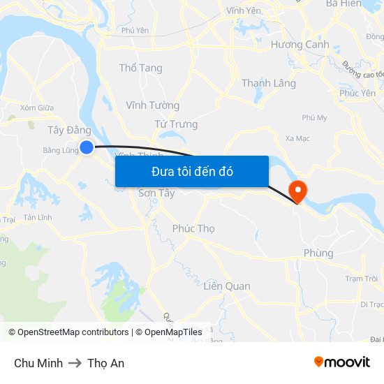 Chu Minh to Thọ An map
