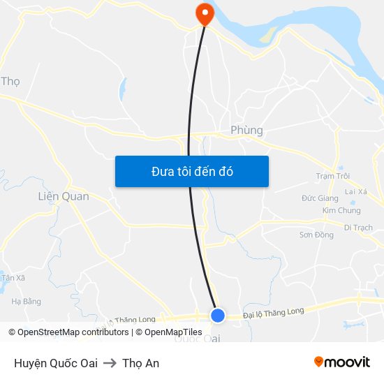 Huyện Quốc Oai to Thọ An map