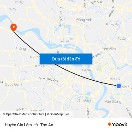 Huyện Gia Lâm to Thọ An map