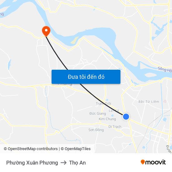 Phường Xuân Phương to Thọ An map