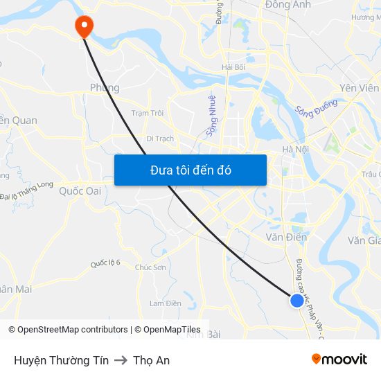 Huyện Thường Tín to Thọ An map