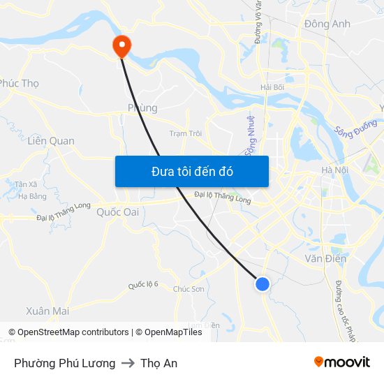 Phường Phú Lương to Thọ An map