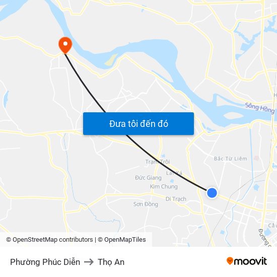 Phường Phúc Diễn to Thọ An map