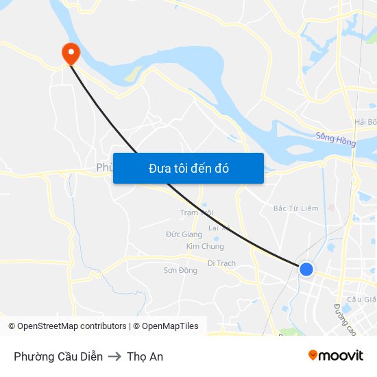 Phường Cầu Diễn to Thọ An map