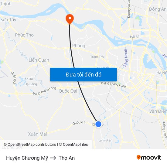 Huyện Chương Mỹ to Thọ An map