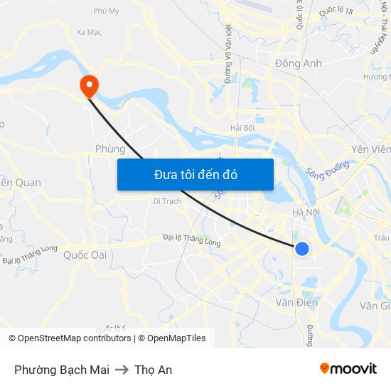 Phường Bạch Mai to Thọ An map