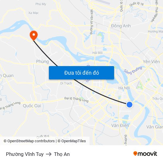 Phường Vĩnh Tuy to Thọ An map