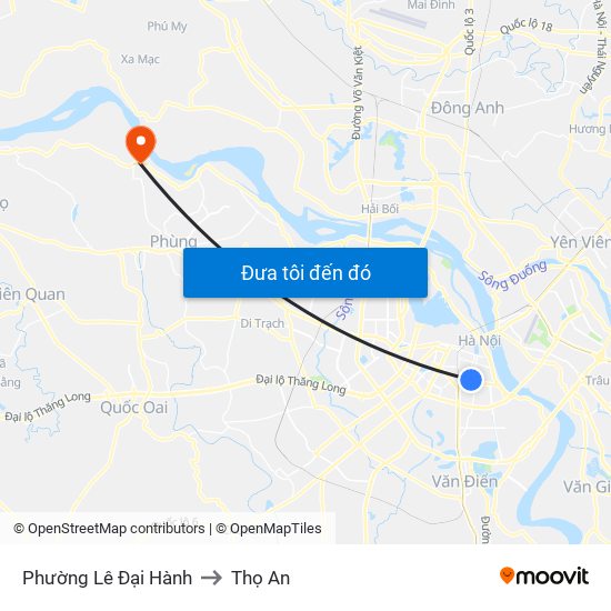 Phường Lê Đại Hành to Thọ An map