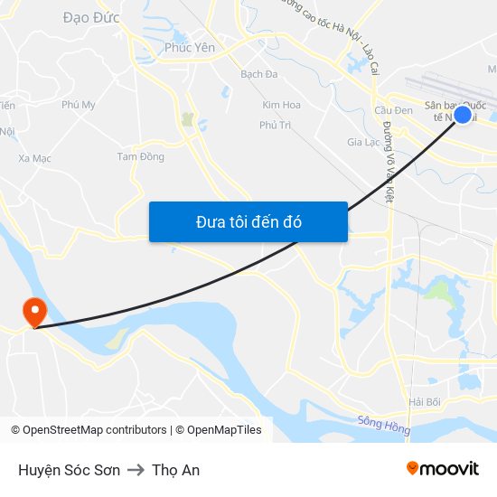 Huyện Sóc Sơn to Thọ An map