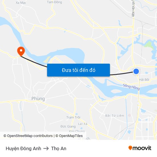 Huyện Đông Anh to Thọ An map