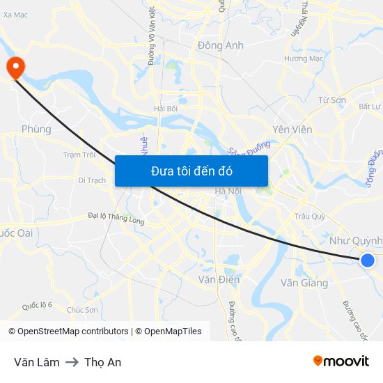 Văn Lâm to Thọ An map