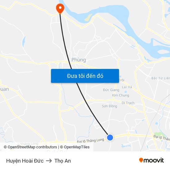 Huyện Hoài Đức to Thọ An map