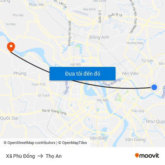 Xã Phù Đổng to Thọ An map