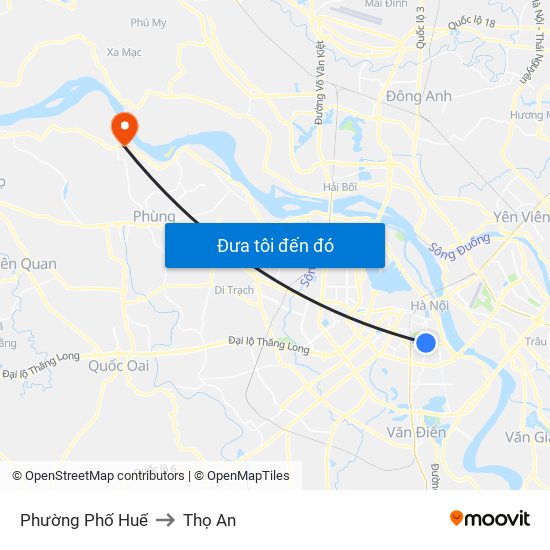 Phường Phố Huế to Thọ An map