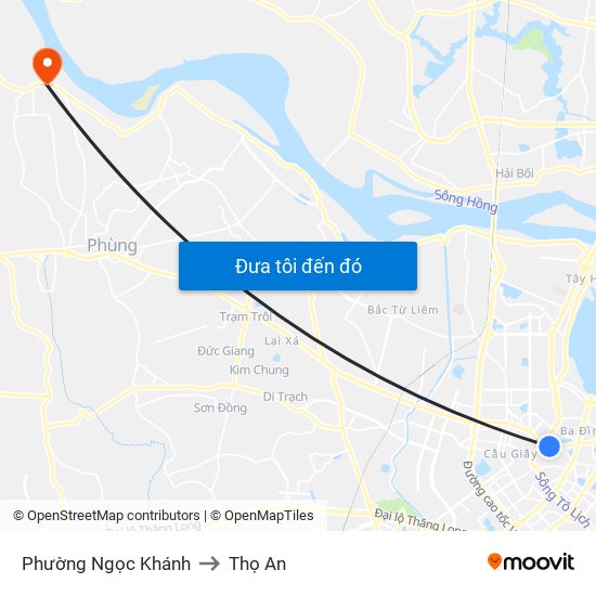 Phường Ngọc Khánh to Thọ An map