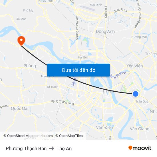 Phường Thạch Bàn to Thọ An map