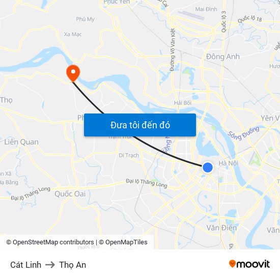 Cát Linh to Thọ An map