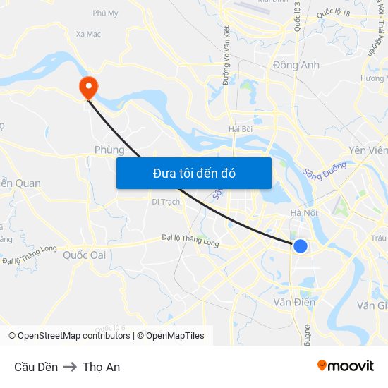 Cầu Dền to Thọ An map