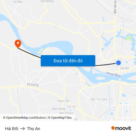 Hải Bối to Thọ An map