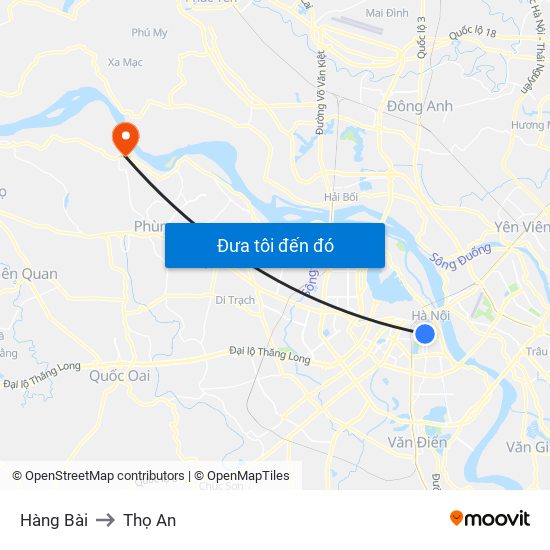 Hàng Bài to Thọ An map