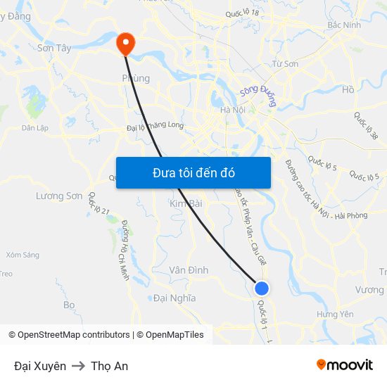 Đại Xuyên to Thọ An map