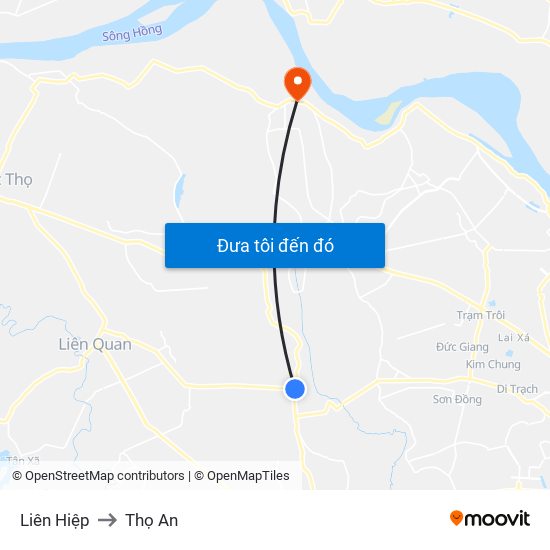 Liên Hiệp to Thọ An map