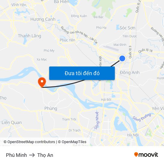 Phú Minh to Thọ An map