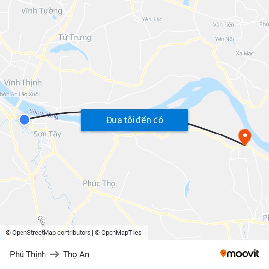 Phú Thịnh to Thọ An map