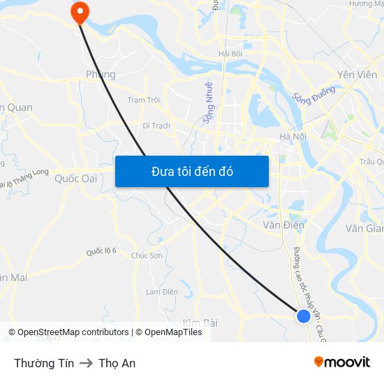 Thường Tín to Thọ An map