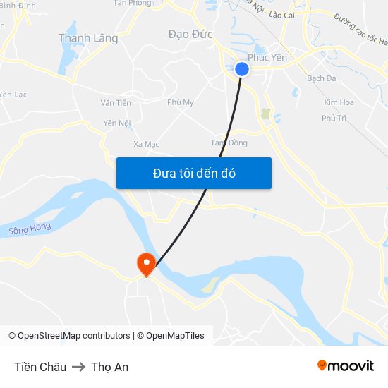 Tiền Châu to Thọ An map