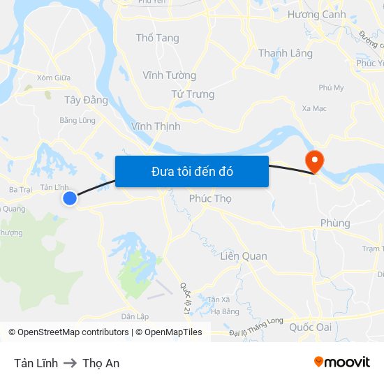 Tản Lĩnh to Thọ An map