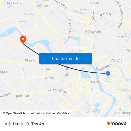 Việt Hưng to Thọ An map