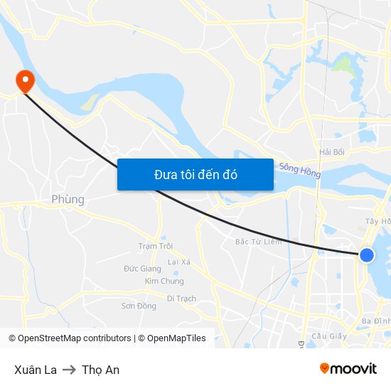 Xuân La to Thọ An map