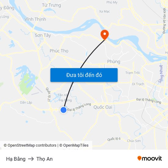 Hạ Bằng to Thọ An map