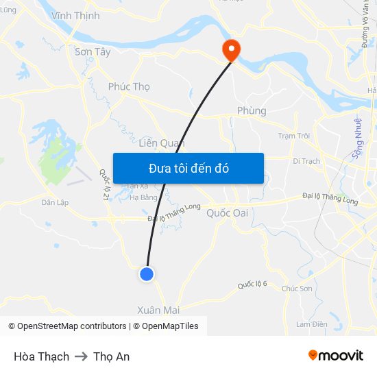 Hòa Thạch to Thọ An map