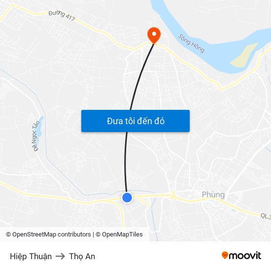 Hiệp Thuận to Thọ An map