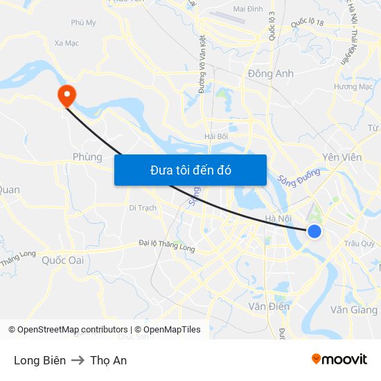 Long Biên to Thọ An map